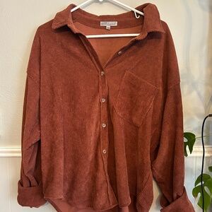 Women’s button down corduroy top